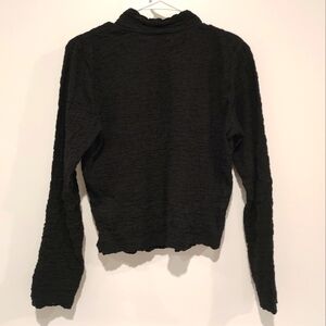 A New Day black textured long sleeves shirt, mock neck, fitted - S